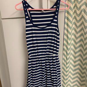 Old Navy Blue White Striped Tank Dress